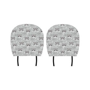 Cute raccoons leaves dot Car Headrest Cover