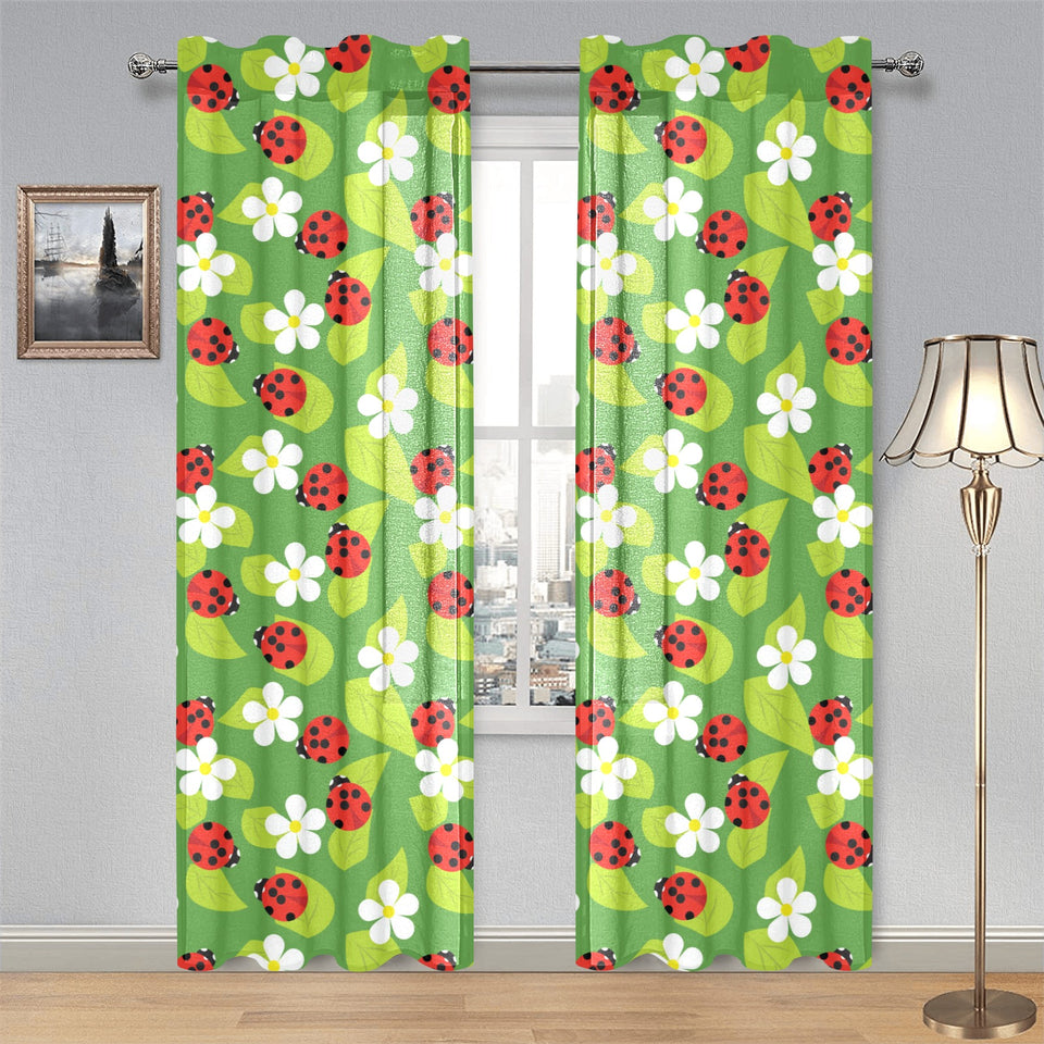 Ladybug Pattern Print Design 01 Gauze Curtain