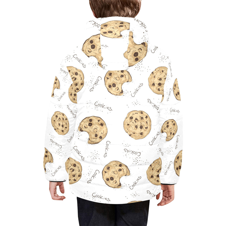 Sketch style cookie pattern Kids' Boys' Girls' Padded Hooded Jacket