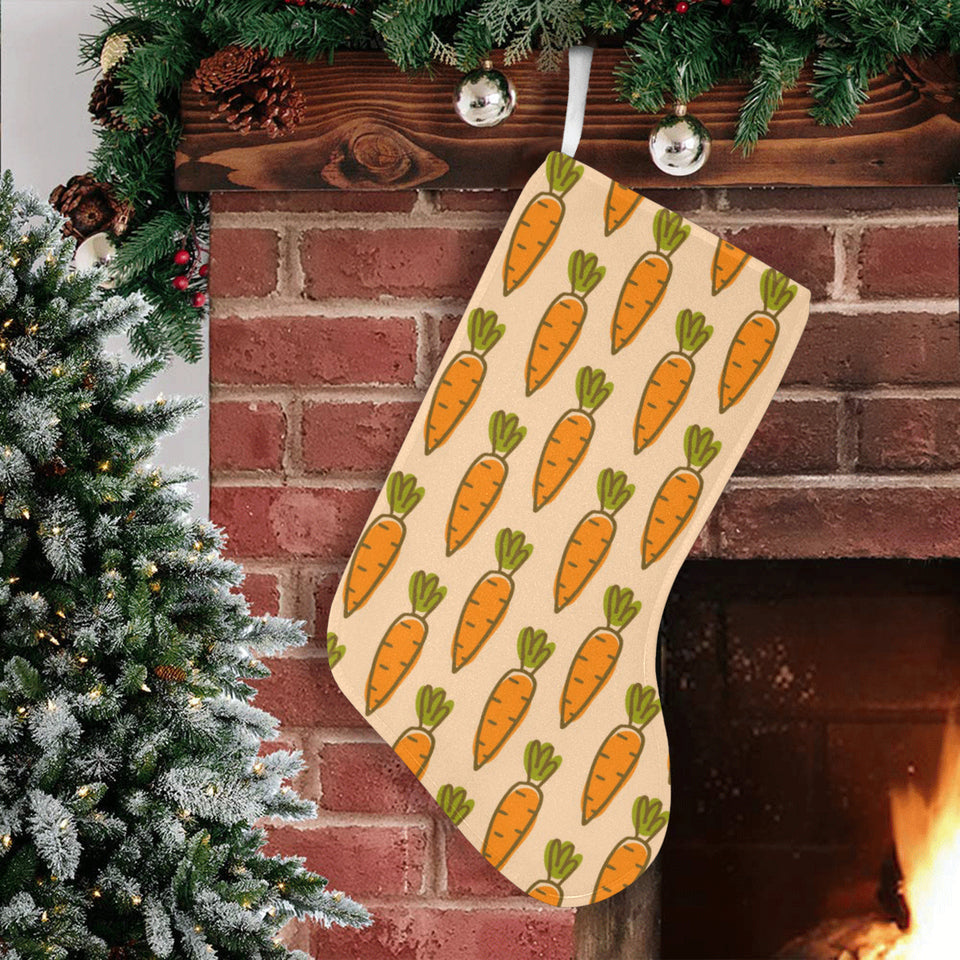 Carrot Pattern Print Design 04 Christmas Stocking