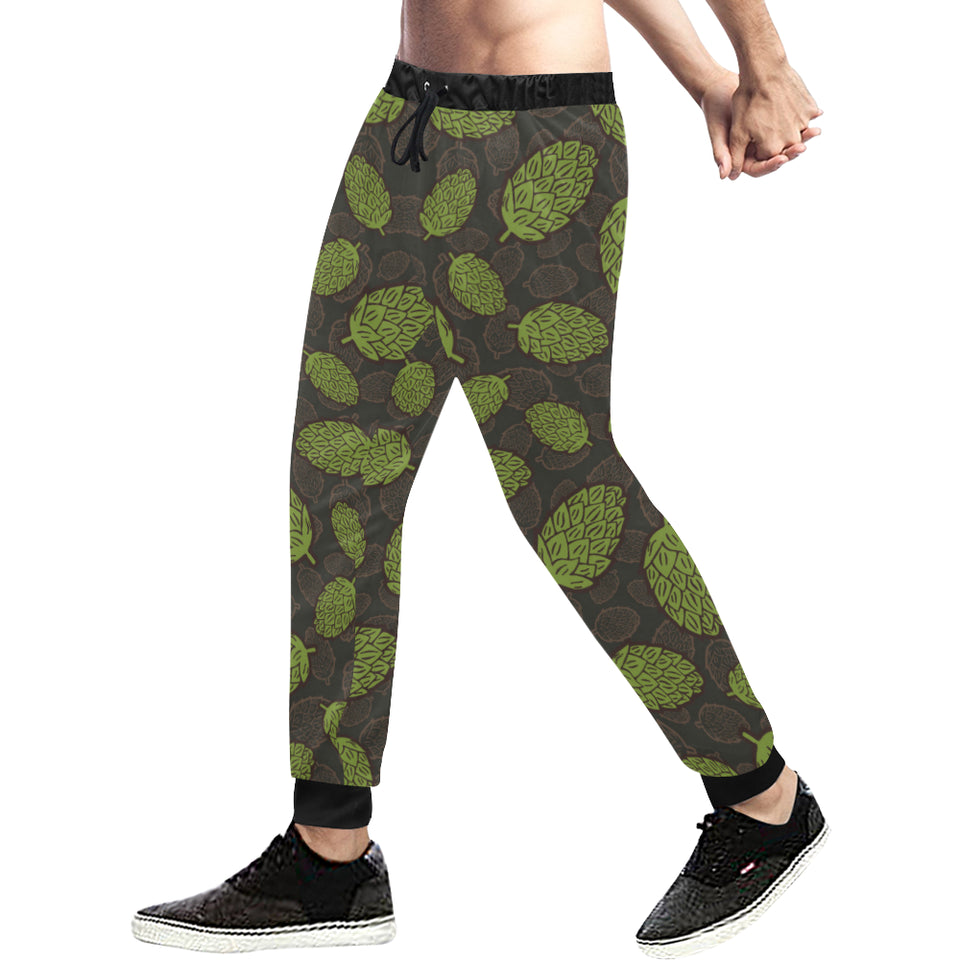 Hop pattern black background Unisex Casual Sweatpants