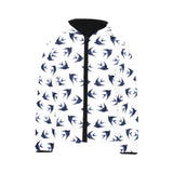 Swallow Pattern Print Design 03 Kids' Boys' Girls' Padded Hooded Jacket