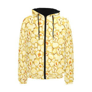 Popcorn Pattern Print Design 04 Men's Padded Hooded Jacket