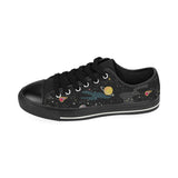 space pattern Men's Low Top Canvas Shoes Black