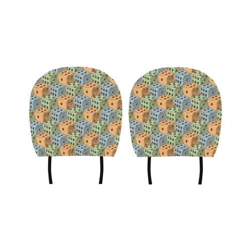 Dice Pattern Print Design 05 Car Headrest Cover