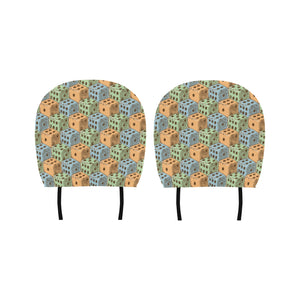 Dice Pattern Print Design 05 Car Headrest Cover