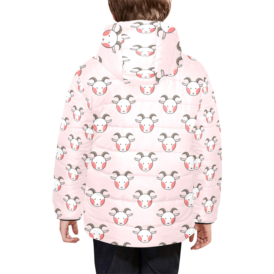 Cute goat pattern Kids' Boys' Girls' Padded Hooded Jacket