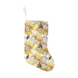 Cool Bee honeycomb leaves pattern Christmas Stocking
