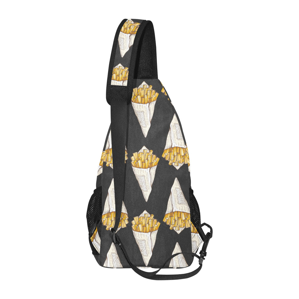 French fries dark background All Over Print Chest Bag