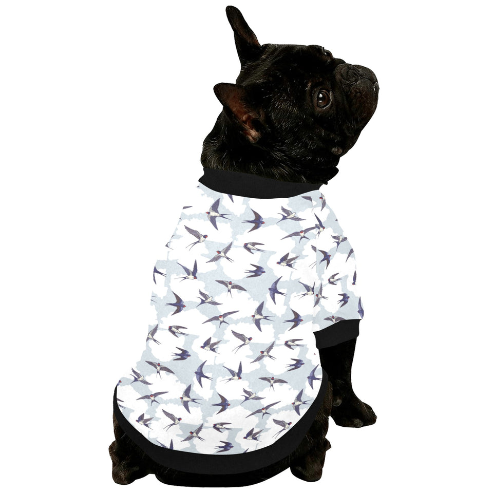 Swallow Pattern Print Design 05 All Over Print Pet Dog Round Neck Fuzzy Shirt