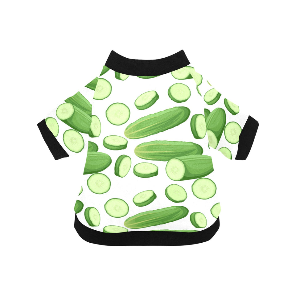 cucumber whole slices pattern All Over Print Pet Dog Round Neck Fuzzy Shirt