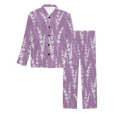 Lavender flowers purple pattern Men's Long Pajama Set