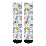 Siberian husky and colorful circle pattern Crew Socks