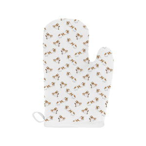 Jack Russel Pattern Print Design 04 Heat Resistant Oven Mitts