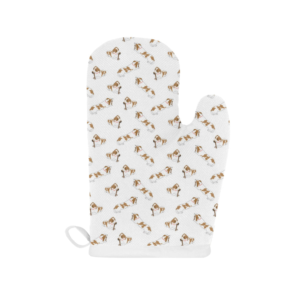 Jack Russel Pattern Print Design 04 Heat Resistant Oven Mitts