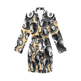 Billiard Ball Pattern Print Design 04 Women's Long Sleeve Belted Night Robe