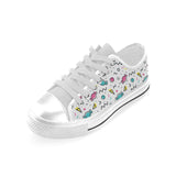 Candy design pattern Men's Low Top Shoes White