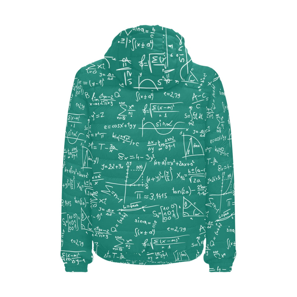 Math Pattern Print Design 01 Men's Padded Hooded Jacket