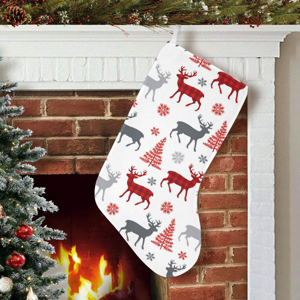 Deer tree snowflakes chrismas pattern Christmas Stocking
