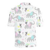 Cute elephant mouse pattern Men's All Over Print Polo Shirt