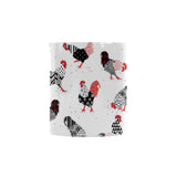 Cool rooster chicken cock floral ornament backgrou Morphing Mug Heat Changing Mug