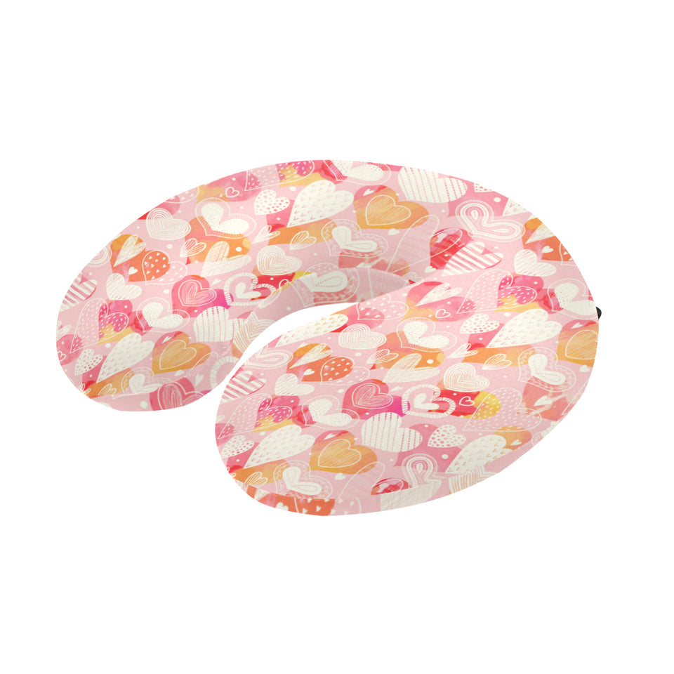 Hand drawn heart design pattern U-Shaped Travel Neck Pillow