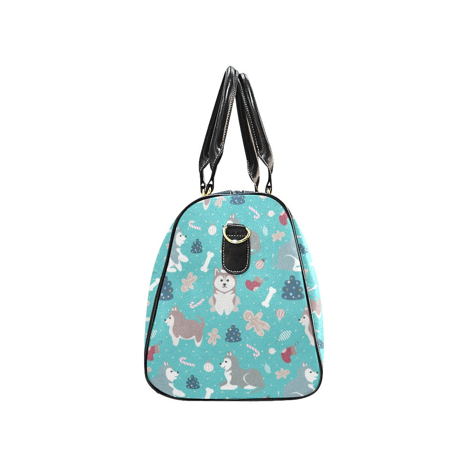 Christmas cute siberian husky puppie pattern Travel Bag