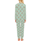 Hippopotamus Pattern Print Design 02 Women's All Over Print Pajama Set