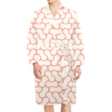 peanuts texture pattern Men's Long Sleeve Belted Night Robe