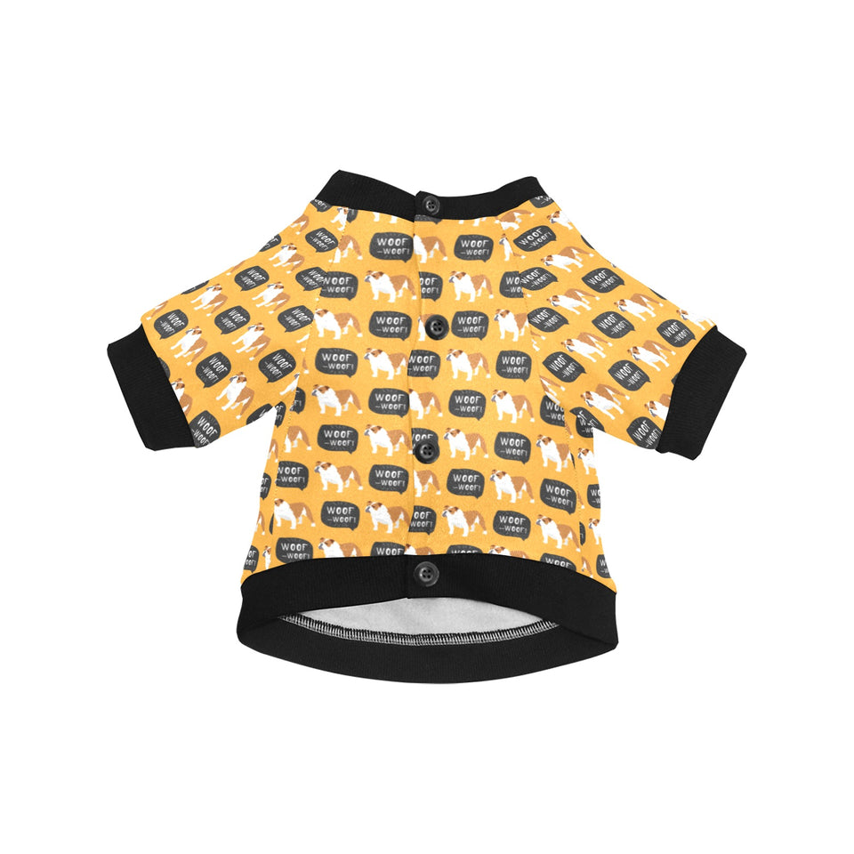 English Bulldog Pattern Print Design 04 All Over Print Pet Dog Round Neck Fuzzy Shirt