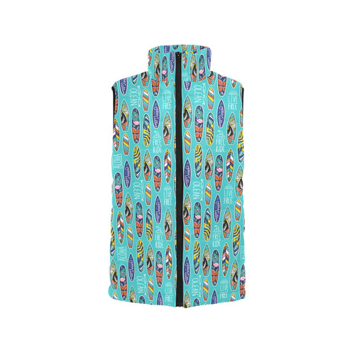 Surfboard Pattern Print Design 05 Women's Padded Vest