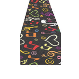 Music Notes Pattern Print Design 02 Table Runner
