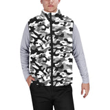 Black white camouflage pattern Men's Padded Vest