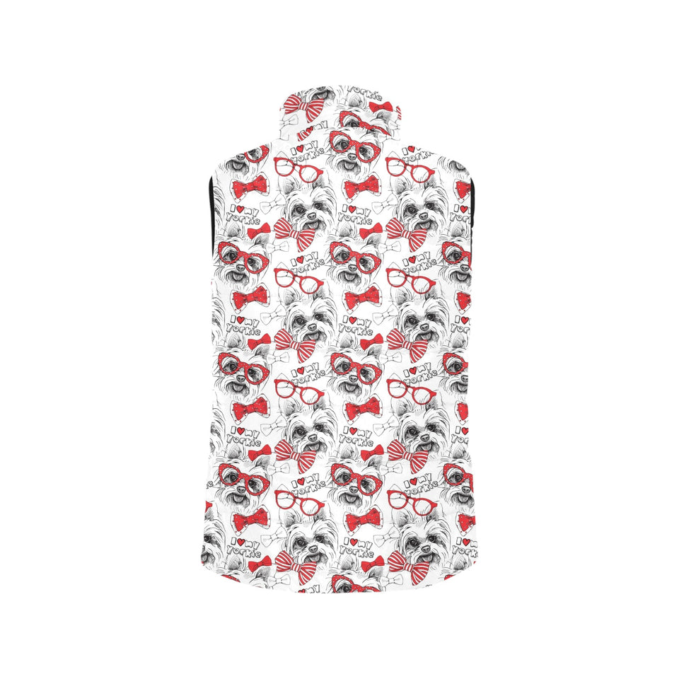 Yorkshire Terrier Pattern Print Design 04 Men's Padded Vest