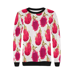dragon fruits design pattern Women's Crew Neck Sweatshirt