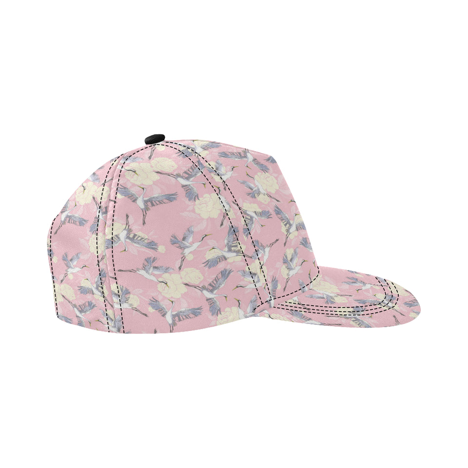 Japanese crane rose pattern All Over Print Snapback Cap