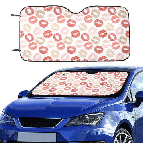 Lips Pattern Print Design 04 Car Sun Shade