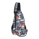 Blue red dragon cloud pattern All Over Print Chest Bag