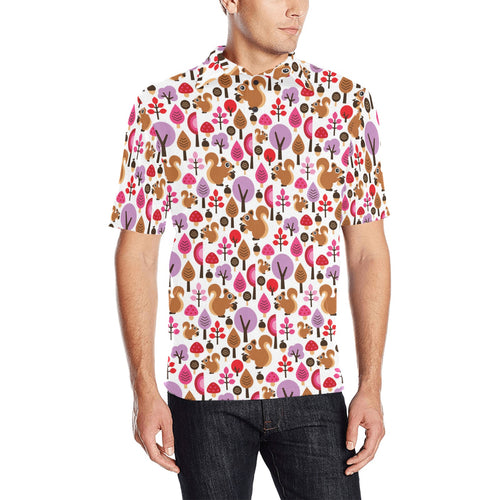 Squirrel Pattern Print Design 02 Men's All Over Print Polo Shirt