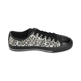 Leopard skin print pattern Men's Low Top Canvas Shoes Black