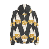 French fries dark background Men's Padded Hooded Jacket