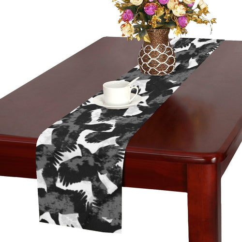 Crow illustration pattern Table Runner