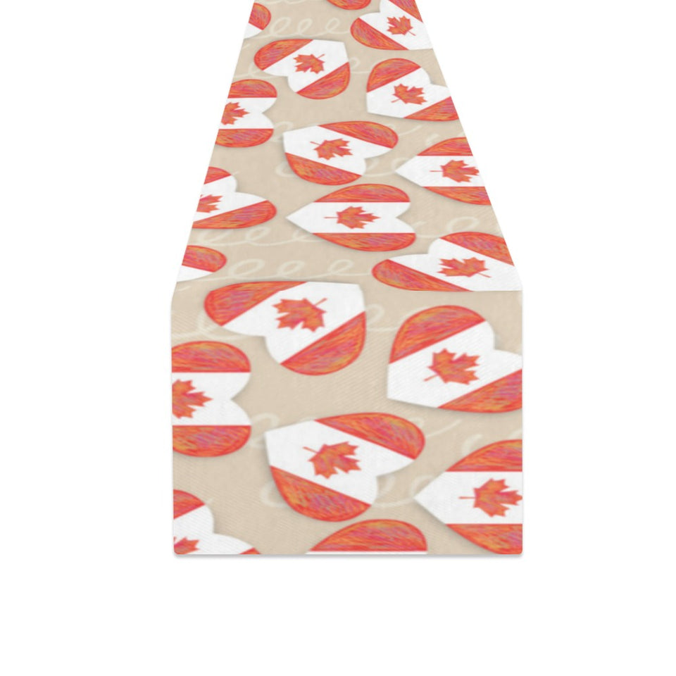Canada Pattern Print Design 01 Table Runner