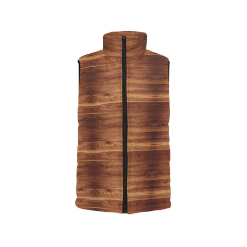 Wood Printed Pattern Print Design 04 Men's Padded Vest
