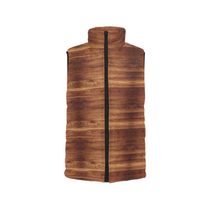 Wood Printed Pattern Print Design 04 Men's Padded Vest