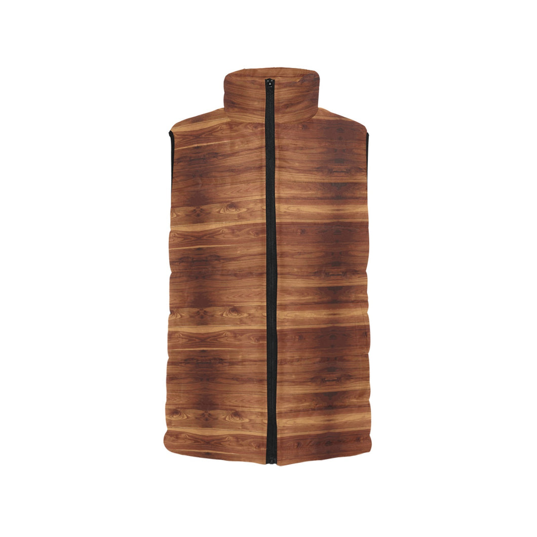 Wood Printed Pattern Print Design 04 Men's Padded Vest