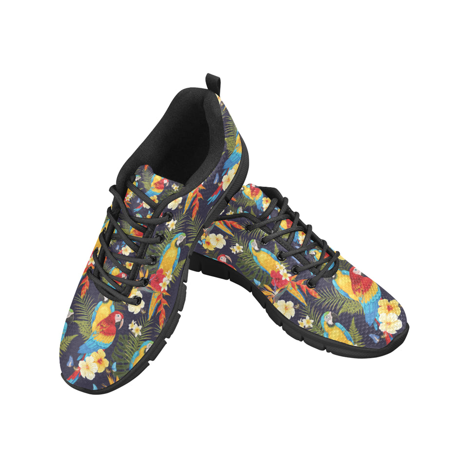 Colorful parrot flower pattern Women's Sneaker Shoes