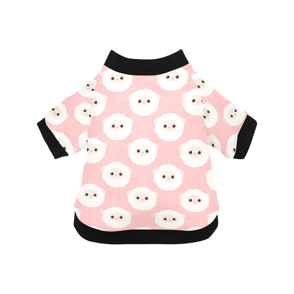 Cute sheep pattern All Over Print Pet Dog Round Neck Fuzzy Shirt