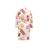 Cake cupcake sweets pattern Men's Long Sleeve Belted Night Robe