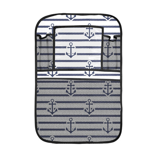 Anchor rope nautical pattern Car Seat Back Organizer